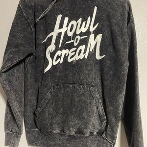 Howl-o-Scream black acid wash hoodie